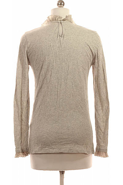 RICH&ROYAL Dámské tričko dlouhý rukáv šedé žebrované volán Vel. S | RICH&ROYAL | obrázek 2