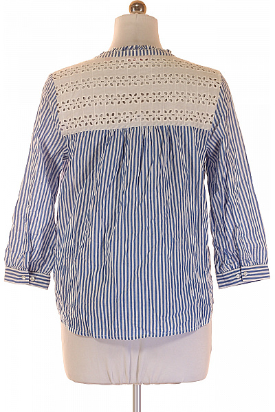 s.OLIVER Dámská bavlněná pruhovaná košile s krajkou volná ležérní Velikost 38 | s.OLIVER | obrázek 3
