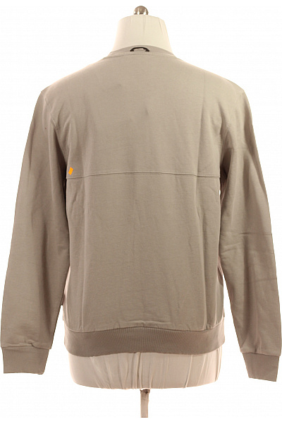 NAPAPIJRI Pánská béžová mikina crewneck s potiskem streetwear bez kapuce Velikost XL | NAPAPIJRI | obrázek 2