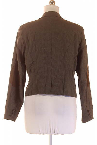 Dámský hnědý vzorovaný blejzr vypasovaný jednořadé business elegantní Velikost 44 | Unimoda | obrázek 2