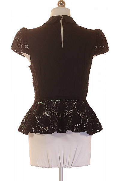 Karen Millen Dámská černá krajková halenka s krátkým rukávem a límečkem Velikost 40 | Karen Millen | obrázek 2