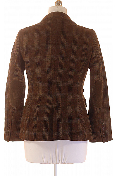 ZARA Hnědé kostkované vlněné sako vypasované podzimní elegantní na běžné nošení Vel. L | ZARA | obrázek 3