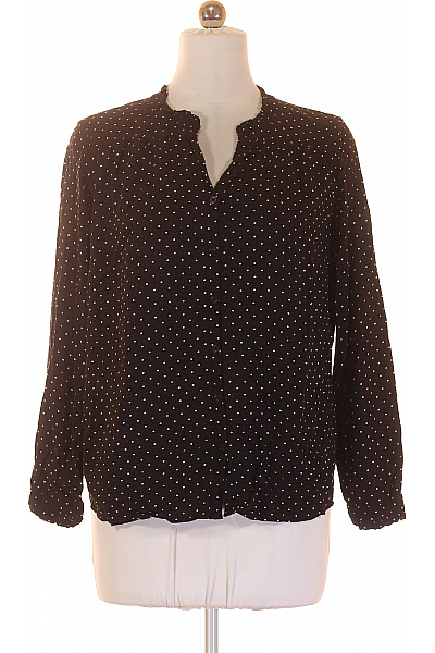 s.OLIVER Dámská viskózová košile černobílá puntíkovaná ležérní s volánky Velikost 42 | s.OLIVER | obrázek 2