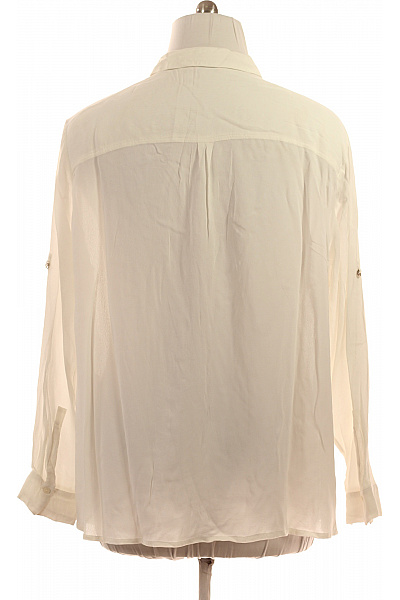 s.OLIVER Dámská viskózová košile dlouhý rukáv elegantní průhledná bílá Vel. 52 | s.OLIVER | obrázek 3