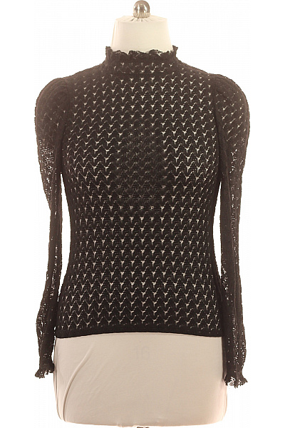 HALLHUBER Dámská černá krajková halenka s rolákem a dlouhým rukávem Velikost L | HALLHUBER | obrázek 2