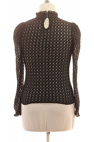 HALLHUBER Dámská černá krajková halenka s rolákem a dlouhým rukávem Velikost L | HALLHUBER | obrázek 3