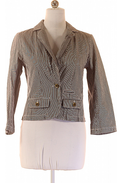 Ichi Bavlněné sako letní krátké pruhované vypasované na běžné nošení Velikost l | Ichi | obrázek 2