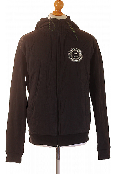 Karl Lagerfeld Pánská bavlněná černá mikina s kapucí na zip streetwear Velikost M | Karl Lagerfeld | obrázek 2