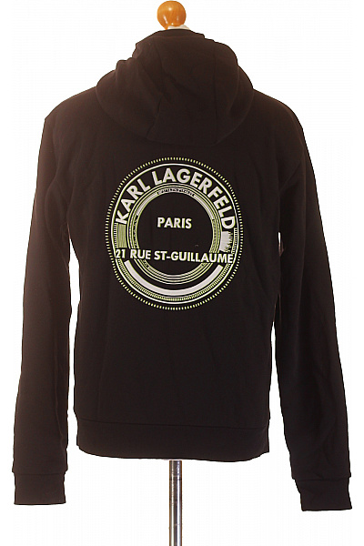 Karl Lagerfeld Pánská bavlněná černá mikina s kapucí na zip streetwear Velikost M | Karl Lagerfeld | obrázek 3