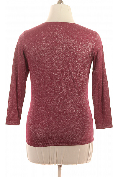 Dámská Polyamidová Halenka Bordó Lesklá S Dlouhým Rukávem Elegantní Na Párty Velikost L | Unimoda | obrázek 3