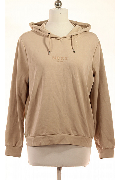 Mexx Béžová Mikina S Kapucí Přes Hlavu Jednobarevná Streetwear Velikost XL