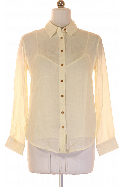 ZARA Dámská žlutá Průsvitná Košile Dlouhý Rukáv Ležérní Vel. M