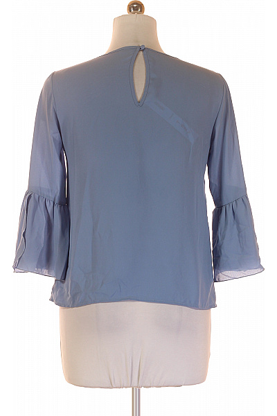 MOTIVI Dámská modrá halenka společenská elegantní volná s výstřihem do V zvonovými rukávy Velikost M | MOTIVI | obrázek 3