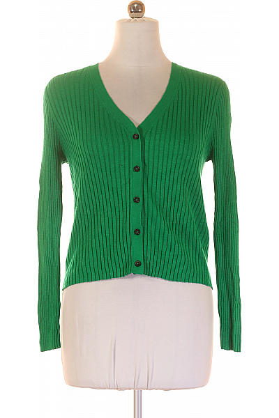 Marc O´Polo Zelený žebrovaný kardigan na knoflíky s výstřihem do V Velikost M | Marc O´Polo | obrázek 2