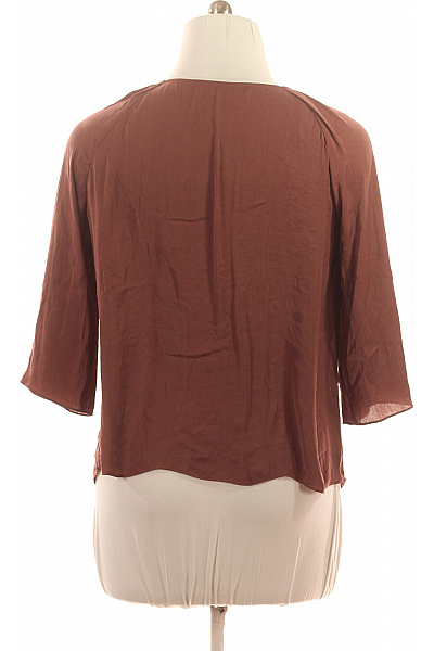 ZARA Dámská hnědá polyesterová společenská halenka volná elegantní Vel. L | ZARA | obrázek 3