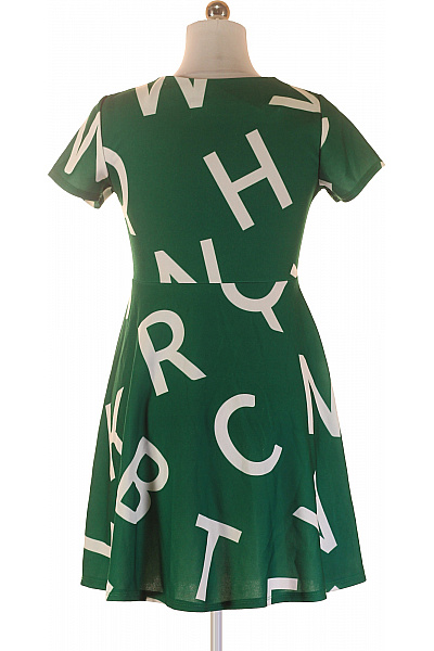 Zelené mini šaty s potiskem písmen letní áčkový střih Velikost S | Unimoda | obrázek 3