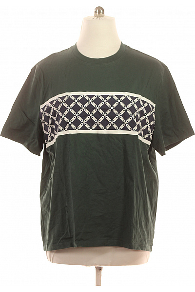 MICHAEL KORS Pánské bavlněné tmavě zelené tričko s krátkým rukávem a řetězovým potiskem Vel. XXL | MICHAEL KORS | obrázek 2