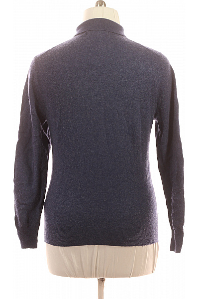 LAWRENCE GREY Pánský kašmírový pulovr tmavě modrý s límečkem na knoflíky elegantní Vel. XL | LAWRENCE GREY | obrázek 2