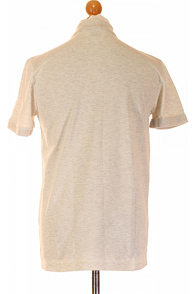 Hugo Boss Pánské bavlněné šedé polo tričko s krátkým rukávem a nápisem Vel. M | Hugo Boss | obrázek 2