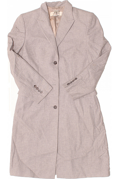 Laurel Dámský Dlouhý Kabát Vlněný Šedý Second Hand Vel. 36