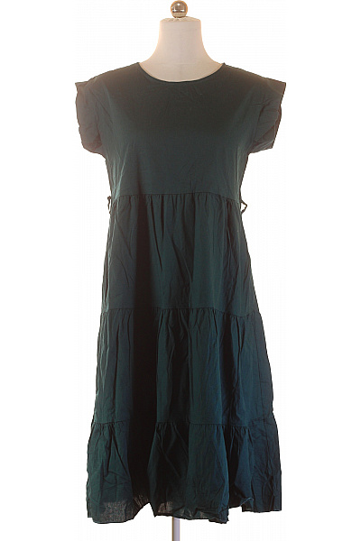 NEW COLLECTION Dámské Zelené Letní Šaty Volné Empírové Tiered Jednoduché Denní Velikost M