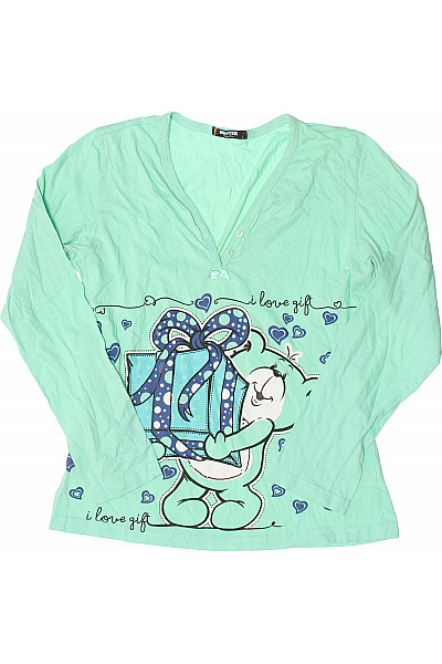 Dámské dlouhé pyžamo mint medvídek dárky srdce Vel. L | Unimoda | obrázek 2