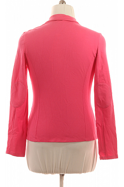 Růžový bavlněný vypasovaný blejzr jarní ležérní elegantní jednořadé Velikost XL | Unimoda | obrázek 3