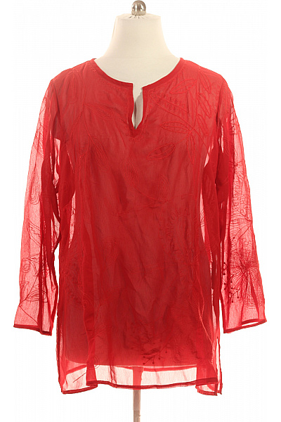 ZIZZI Červená průsvitná tuniková halenka vyšívaná volná etno Vel. XL | ZIZZI | obrázek 2