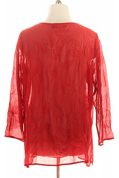 ZIZZI Červená průsvitná tuniková halenka vyšívaná volná etno Vel. XL | ZIZZI | obrázek 3