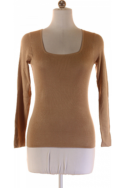 Zwillingsherz Dámský žebrovaný kašmírový svetr béžový elegantní dlouhý rukáv Vel. L | Zwillingsherz | obrázek 2