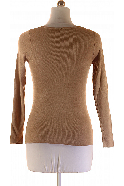 Zwillingsherz Dámský žebrovaný kašmírový svetr béžový elegantní dlouhý rukáv Vel. L | Zwillingsherz | obrázek 3