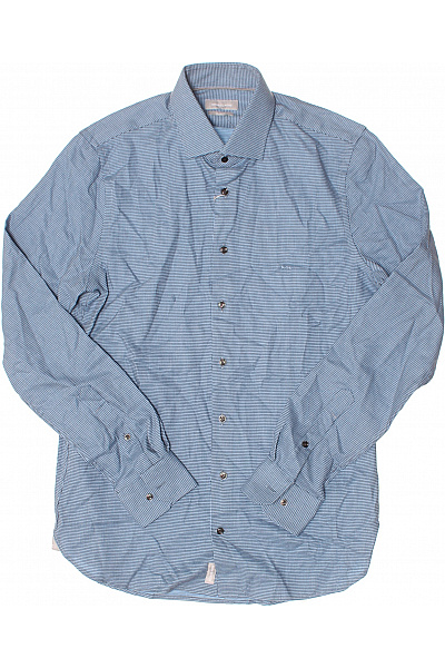 MICHAEL KORS Vzorovaná Pánská Košile Modrá Second Hand Vel. 40