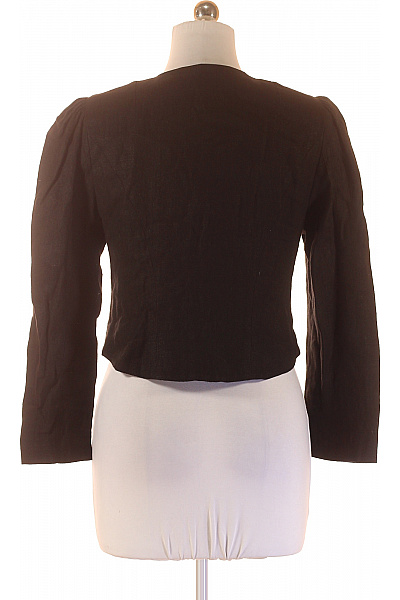 BERWIN WOLFF Černý lněný vypasovaný krátký blejzr retro do pasu Velikost 38 | BERWIN WOLFF | obrázek 2