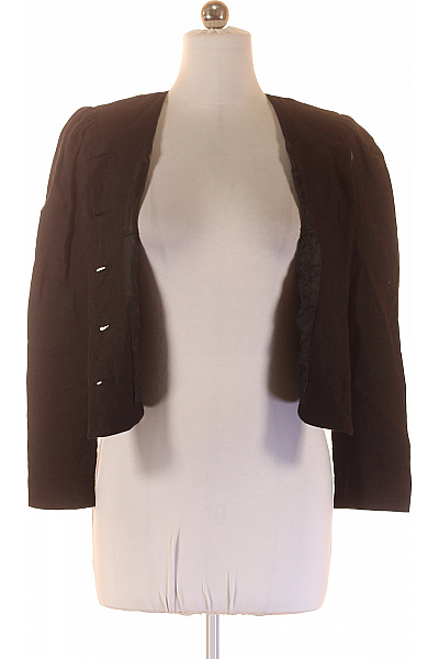 BERWIN WOLFF Černý lněný vypasovaný krátký blejzr retro do pasu Velikost 38 | BERWIN WOLFF | obrázek 3