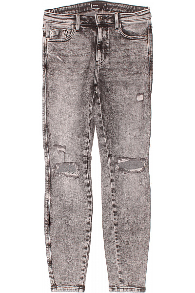 Roztrhané Dámské Džíny Šedé Second Hand Vel. 36