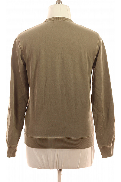 Woolrich Pánská bavlněná mikina khaki jednobarevná crewneck s dlouhým rukávem Vel. M | Woolrich | obrázek 2