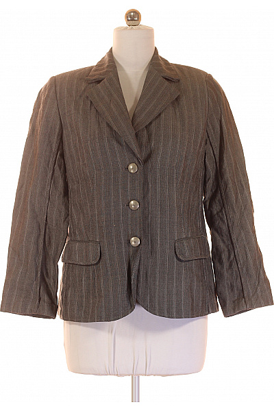 TAIFUN Dámský hnědý pruhovaný vypasovaný blejzr elegantní business na běžné nošení Velikost 46 | TAIFUN | obrázek 2