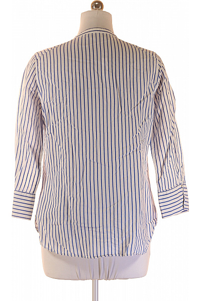ZARA Dámská lněná pruhovaná košile s dlouhým rukávem ležérní Velikost L | ZARA | obrázek 3