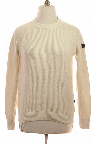 hechter Pánský krémový žebrovaný pulovr přes hlavu Velikost M | hechter | obrázek 2