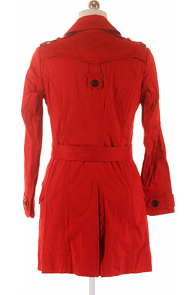 Next Dámský červený trenčkot dvouřadý vypasovaný s páskem elegantní jarní podzimní Velikost 40 | Next | obrázek 2
