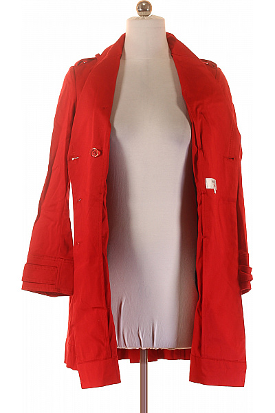 Next Dámský červený trenčkot dvouřadý vypasovaný s páskem elegantní jarní podzimní Velikost 40 | Next | obrázek 3