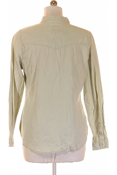 American Eagle Dámská světle zelená riflová westernová košile s dlouhým rukávem Velikost L | American Eagle | obrázek 2