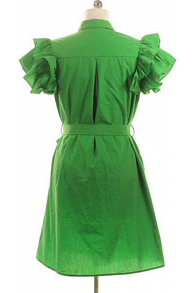 monte cervino Zelené bavlněné košilové šaty mini s volánem a páskem Velikost XL | monte cervino | obrázek 3