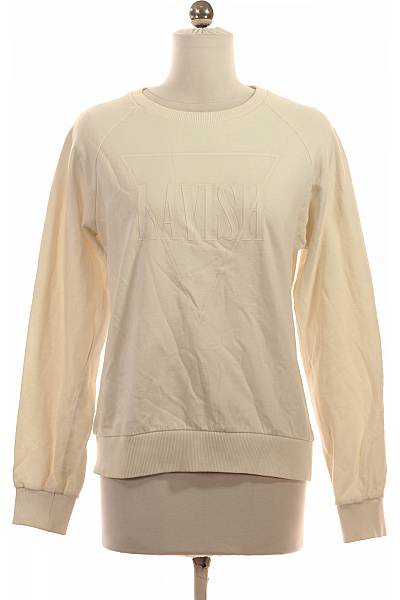 Gestuz Dámská Krémová Mikina Crewneck S Dlouhým Rukávem Jednobarevná Streetwear Vel. XS