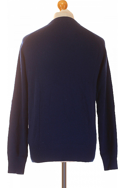 VERSACE Pánský kašmírový pulovr tmavě modrý basic přes hlavu Velikost S | VERSACE | obrázek 2