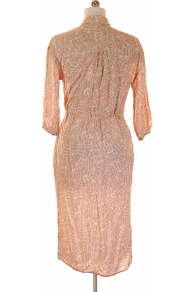 House Růžové šaty košilové s páskem vzor volné s kapsami Vel. XS | House | obrázek 3