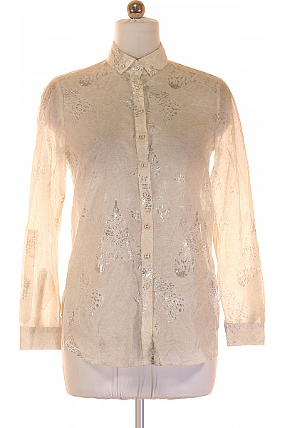 ETERNA Dámská béžová vzorovaná průhledná košile s dlouhým rukávem lesklá Vel. 38 | ETERNA | obrázek 2