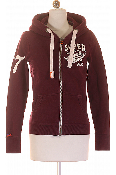 SUPERDRY Dámská Mikina Rozepínací Fialová Second Hand Vel. XS