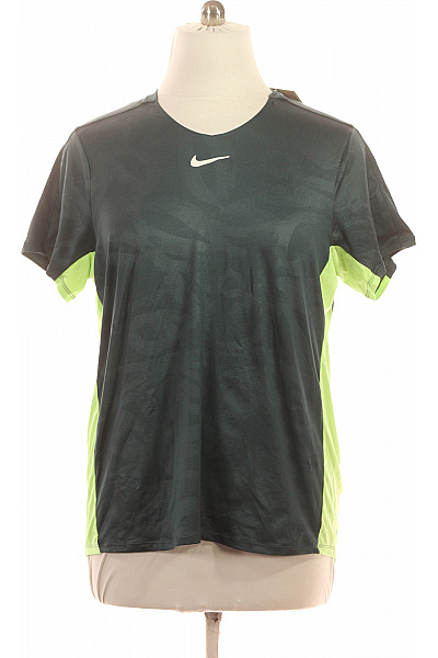 Nike Pánské Polyesterové Sportovní Tričko Tmavě Zelené S Neonovými Panely Velikost XL