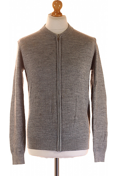 Bruun & Stengade Pánský Cardigan Vlněný Šedý Vel. M